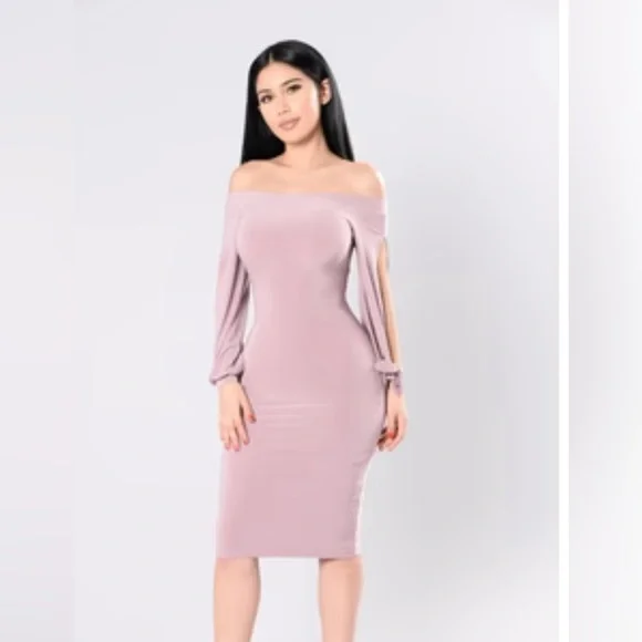 NWT Fashion Nova Body Rock Mauve Midi Dress - Picture 2 of 4